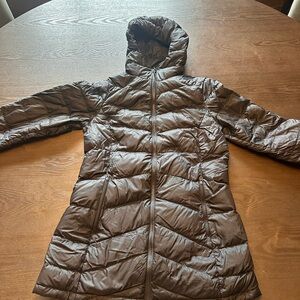 Eddie Bauer Hooded Long Puffer Coat in Black eb650